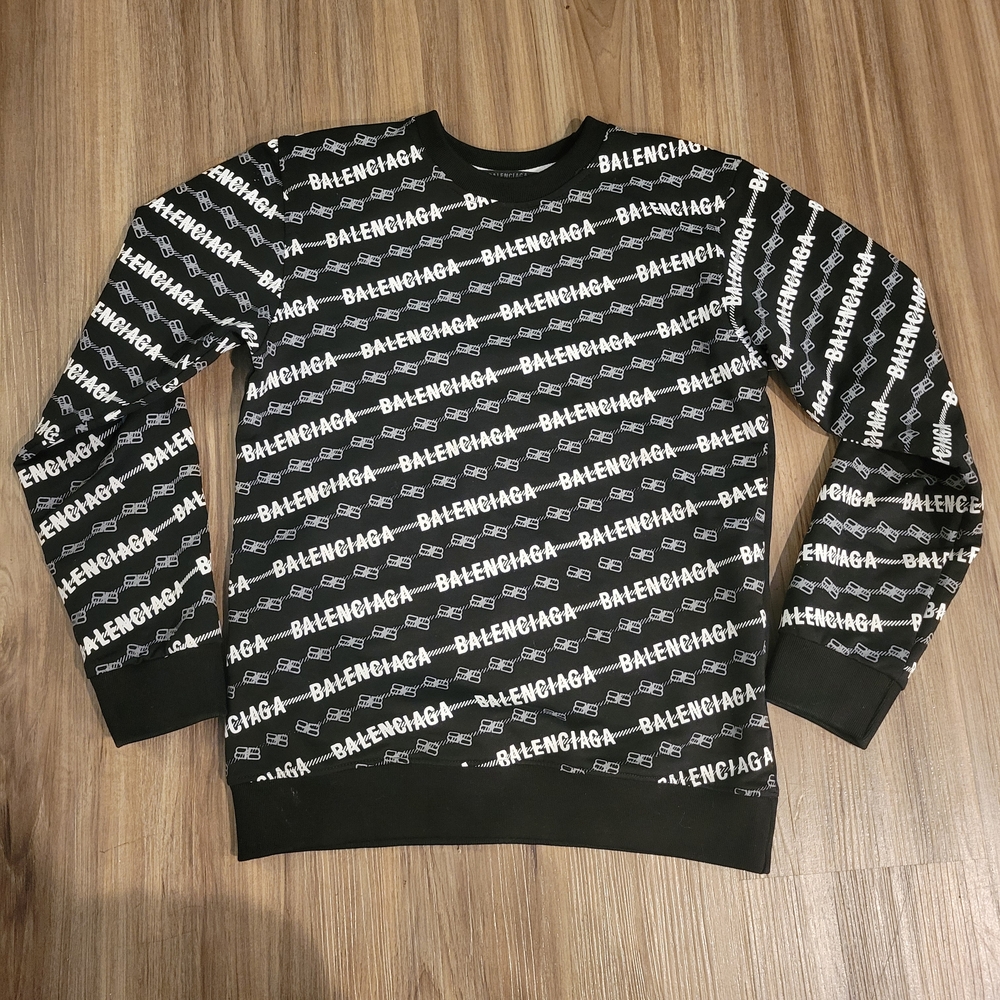 Balenciaga Monogram Black and White Crewneck